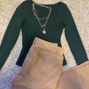 square neck long sleeve shirt